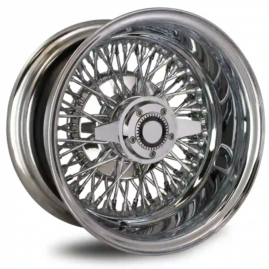 Left view:Spoke wire wheels chrome 13-24inch multi-pcd classic style rims for all types of passenger vehicles