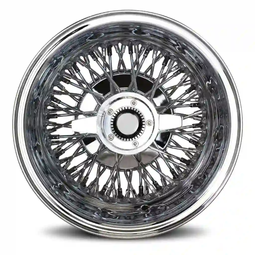 Front view:Spoke wire wheels chrome 13-24inch multi-pcd classic style rims for all types of passenger vehicles