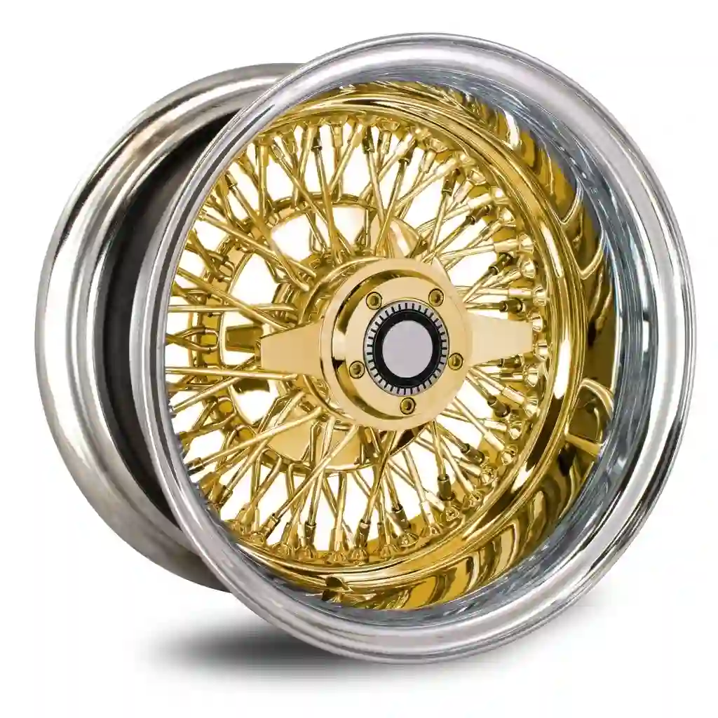 Left view:13-24inch cross multi-spoke wire wheels deep dish gold rims for Porsche 911 718 BMW M4 M5 Audi RS3 RS4 luxury cars