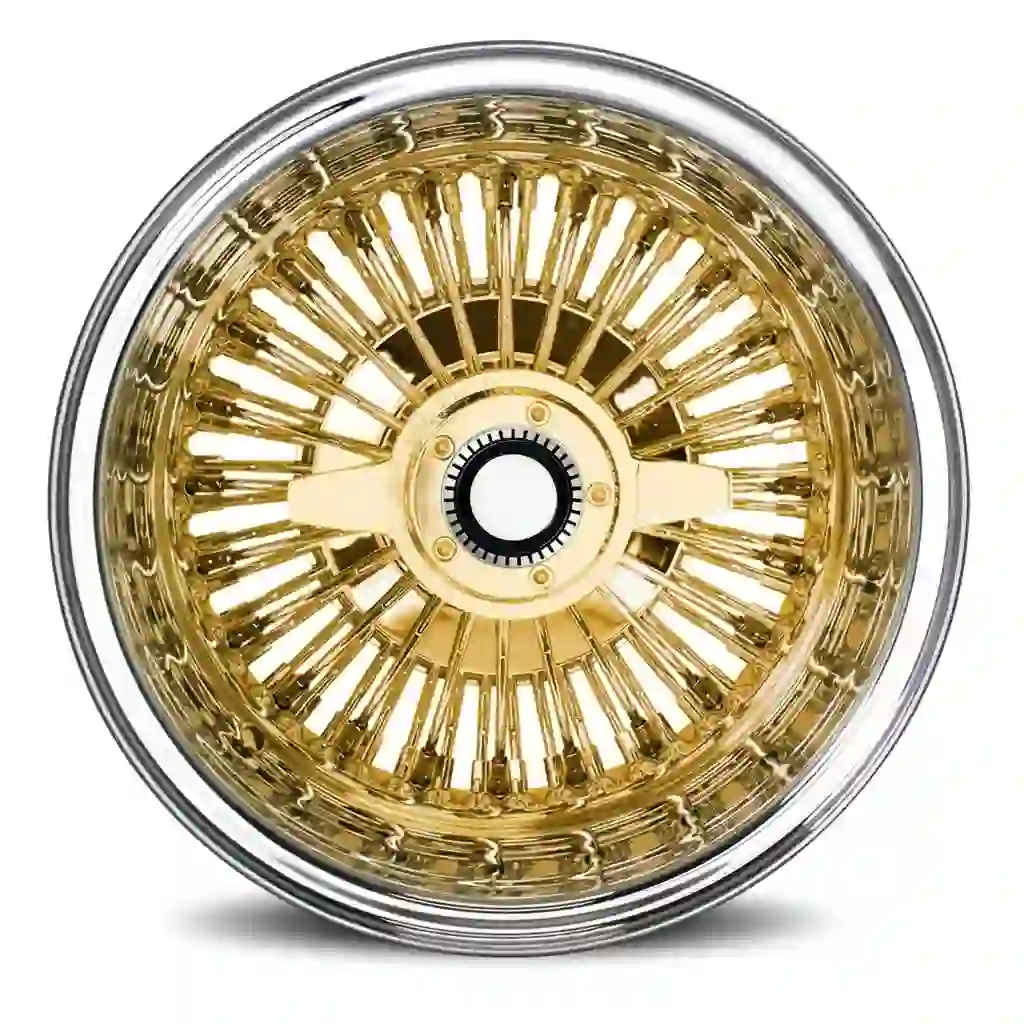 Front view:13-24inch cross multi-spoke wire wheels deep dish gold rims for Porsche 911 718 BMW M4 M5 Audi RS3 RS4 luxury cars