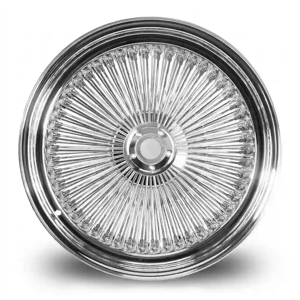 Front view:Spoke wire wheels 17 18 20 22 24 inch Pcd114.3 127 139.7mm chrome rims for Impala and other vintage vehicles